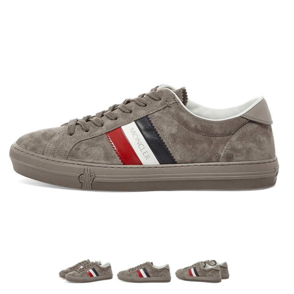 Moncler New Monaco Tricolour Band Suede Cupsole Sneaker